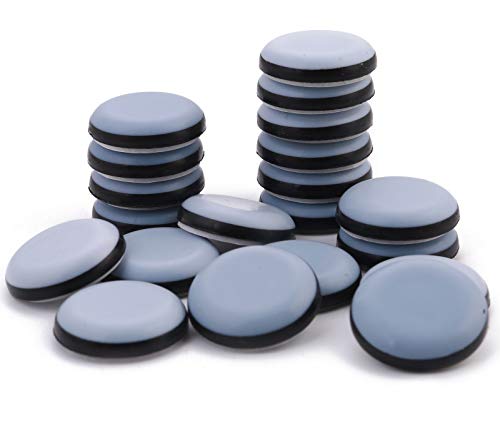 1" Adhesive Furniture Sliders -Furnigear Chair Glides PTFE Mover Slide on Furniture & Kitchen Appliances Slider Easy and Safely - Best Furniture Sliders for Carpet Hardwood Floors (20 Pack) - size: 1" Adhensive, grey-20pack