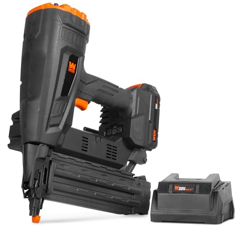 WEN 20V Max Cordless Brushless 18-Gauge Brad Nailer with 2.0Ah Battery and Charger (20518) - size: 20V 18-Gauge Brushless Nailer