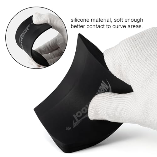 NEWISHTOOL Soft Silicone Small Squeegee for Vinyl, 2 PCS Rubber PPF Tool - color: Black