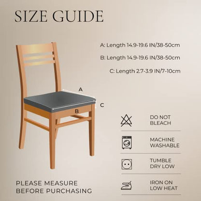 SearchI Dining Chair Seat Covers, Rear Covered(Beige Flower, 4pcs) - color: Beige Flower