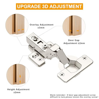 2-Pack Soft Close 40mm Cup Cabinet Hinges for Thick Door(18-28mm) - size: Inset