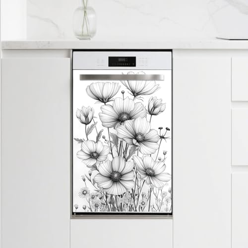 Peacoblue Sketch Flower Rub On Transfers for Furniture Craft 6"x12" - style: Sketch Flower