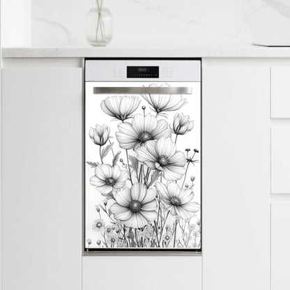 Peacoblue Sketch Flower Rub On Transfers for Furniture Craft 6"x12" - style: Sketch Flower