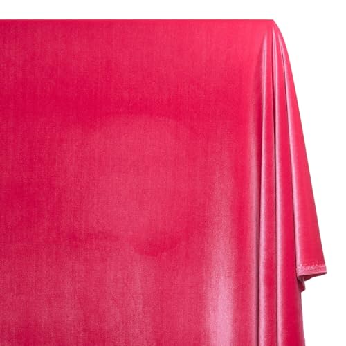Stretch Velvet Fabric 60 Inch Polyester Spandex By The Yard for Sewing Apparel & Upholstery - American Beauty (1 Yard) - color: American Beauty, size: 1 YARD