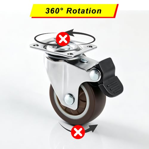 2'' Caster Wheels 4pcs Lockable Swivel Furniture Caster Replacement - size: 2 inches