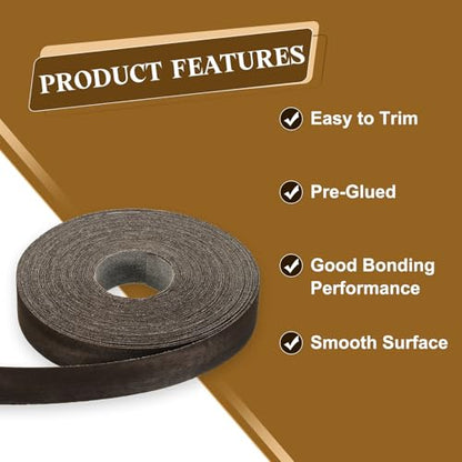 uxcell 1 Inch x 49ft Wood Veneer Edge Banding Pre-Glued Flexible Strips - size: 1 Inch x 49ft