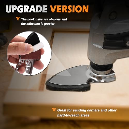 156pcs Finger Sanding Kit - 150 Papers & 6 Pads, 60-240 Grit for Multi-Tools, Wood/Metal/Plastic, Hook & Loop Backing - size: 156 pcs Finger Sanding Pads
