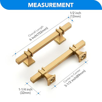 HOME EDIT Gold Pulls Cabinet Handles 3-1/2 Inch 10 Pack - color: Gold, size: 3-1/2 In Hole Center