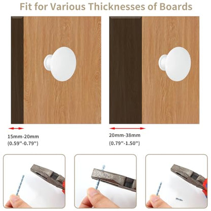 8 Pcs 30mm Antique White Kitchen Cabinet Knobs - color: White, size: 8 Pcs