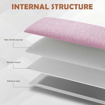 IFNOW Wall Mounted Headboard, Peel and Stick Panels, Light Pink, Queen - color: Fabric-light Pink, size: Queen