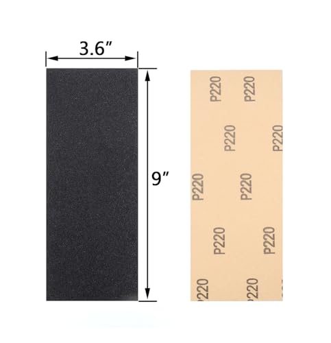 30Pcs 9 x 3.6 Inchs 220 Grit Wet and Dry Handmade Universal Sanding Sheets, Suitable for Woodworking Furniture/Automobiles/Metal/Lacquer Polishing Sandpaper - style: 220 Grit