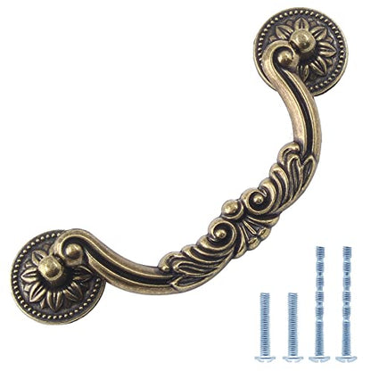Waziaqoc Antique Drop Bail Pulls, 5 Inch Hole Center, 6.4 Inch Length - size: Drop Bail Pull - 5inch/128mm Hole Center