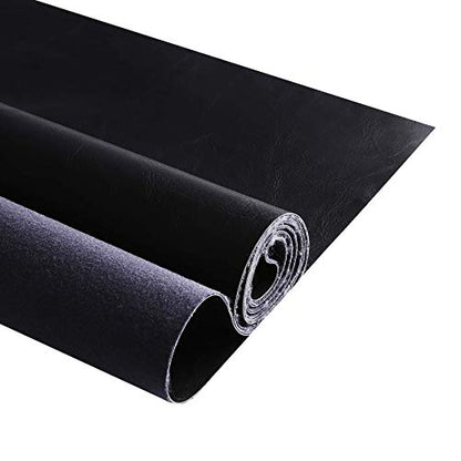 Premium Faux Leather Upholstery Fabric 1.2mm Thickness，Waterproof Upholstery Leather Distressed Bark Fabric 10 Yards Roll(Black,Shipped as a 360"x54" Roll) - color: Black, size: 360"x54"