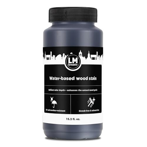 Water-Based Wood Stain 15.2 fl oz - Dark Oak - Interior Stain for Furniture & Craft Wood | Easy Application | No Sanding Needed | Low Odor | All-in-One Stain - color: Dark Oak