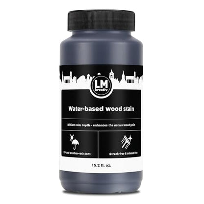 Water-Based Wood Stain 15.2 fl oz - Dark Oak - Interior Stain for Furniture & Craft Wood | Easy Application | No Sanding Needed | Low Odor | All-in-One Stain - color: Dark Oak