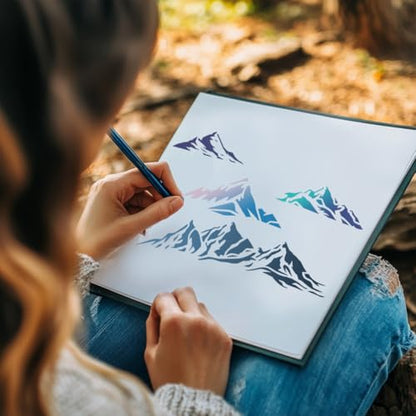 Mountain Stencil, Reusable Painting Template, DIY Home Decor - style: Mountain