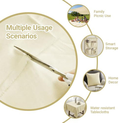 Beige Poly Cotton Water Resistant Canvas Fabric, 10 Yards, 59 Inch Wide - color: Beige, Water Resistant, size: 10 Yards