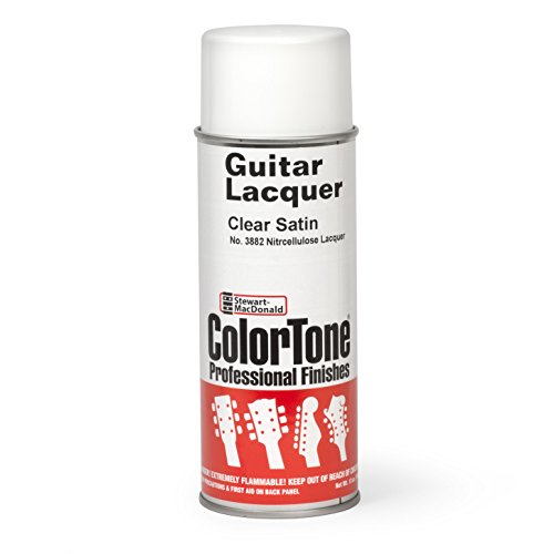 ColorTone Nitrocellulose Guitar Lacquer Spray - Clear Satin 13oz Aerosol Can - Low Gloss Fast-Drying Professional Wood Finish for Guitar, Bass & Instrument Refinishing - color: Clear Satin