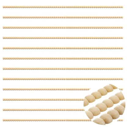 Nuanchu 12 Pcs Decorative Beaded Wood Trim Molding 15.75 Inch,8 mm - size: 8 mm