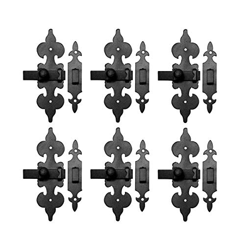 Black Cabinet Door Latch Wrought Iron Door Latch Pack of 6 Renovators Supply - size: Pack of 6