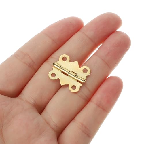 PATIKIL Small Jewelry Box Hinges 3/4 Inch, 12 Pack 90-Degree Mini Butterfly Hinges Jewelry Box Hardware with 48 Screws for Cabinet Wooden Box Drawer Craft, Gold - color: Gold