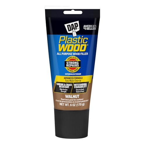 DAP Plastic Wood All Purpose Latex Wood Filler, Walnut, 6 Oz (7079800584) - color: Walnut, size: 6 oz, style: Plastic Wood