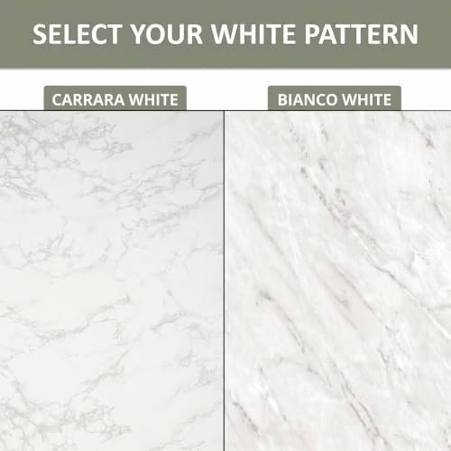 Extra-Thick Marble Contact Paper (High Gloss, Bianco White) 39.4" x 196.9" - color: Bianco White (High Gloss), size: 39.4" x 196.9"