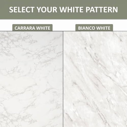 Extra-Thick Marble Contact Paper (High Gloss, Bianco White) 39.4" x 118.1" - color: Bianco White (High Gloss), size: 39.4" x 118.1"