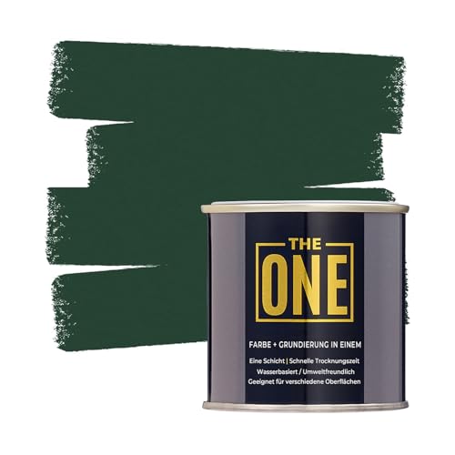 THE ONE All-In-One Paint & Primer - Green Matte, 8.5 Fl Oz/250ml | 1 Coat Formula | Easy Indoor & Outdoor Decorating for Home & Garden Walls, Floors & Furniture | Water-Based & Low VOC - color: Green, size: 8.5 Fl Oz (Pack of 1)