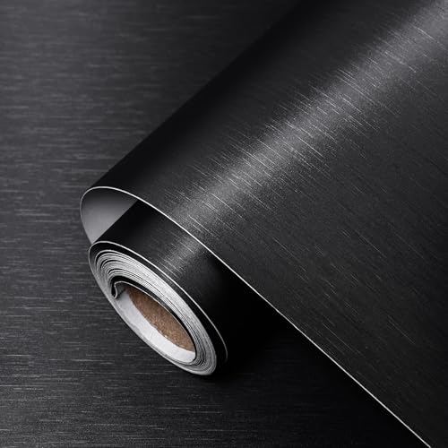 Black Stainless Steel Contact Paper for Countertops Cabinets - color: Black, size: 15.7" x 472"