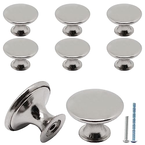 8 Pcs Brushed Nickel Cabinet Knobs, Silver Dresser Knob Kitchen Drawer Knobs, Single Hole Cupboard Door Knob Dresser Drawer Pulls Handles - color: Brushed Nickel, size: 8 Pack