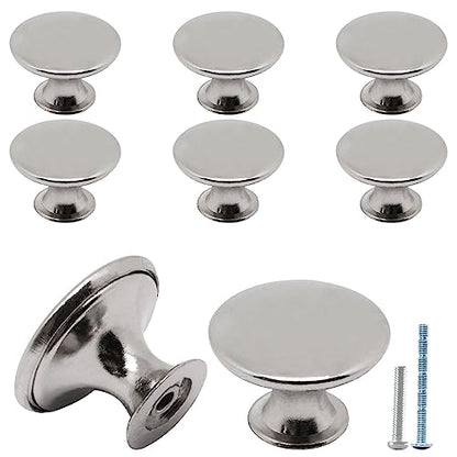 8 Pcs Brushed Nickel Cabinet Knobs, Silver Dresser Knob Kitchen Drawer Knobs, Single Hole Cupboard Door Knob Dresser Drawer Pulls Handles - color: Brushed Nickel, size: 8 Pack