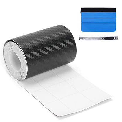LZLRUN 3D Black Carbon Fiber Car Vinyl Wrap Self-Adhesive Film 2" x 30ft - color: Black, size: 2inch x 30ft