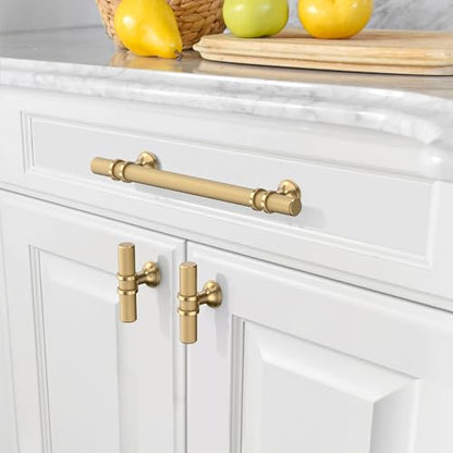 Amerdeco 10 Pack Knurled Champagne Bronze Cabinet Pulls 5 Inch Hole Center Kitchen Cabinet Handles for Drawer, Cupboard and Wardrobe - color: Champagne Bronze, size: 5"/128MM Hole Center, style: 10 Pack
