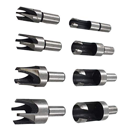 8-Pack Wood Hole Plug Cutter Set Carbon Steel Cutting Tools Cork Dowel Shank Drill Bit Knife for Woodworking Hole Saw Cutting 6MM 10MM 13MM 16MM (1/4 3/8 1/2 5/8)