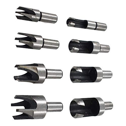 8-Pack Wood Hole Plug Cutter Set Carbon Steel Cutting Tools Cork Dowel Shank Drill Bit Knife for Woodworking Hole Saw Cutting 6MM 10MM 13MM 16MM (1/4 3/8 1/2 5/8)
