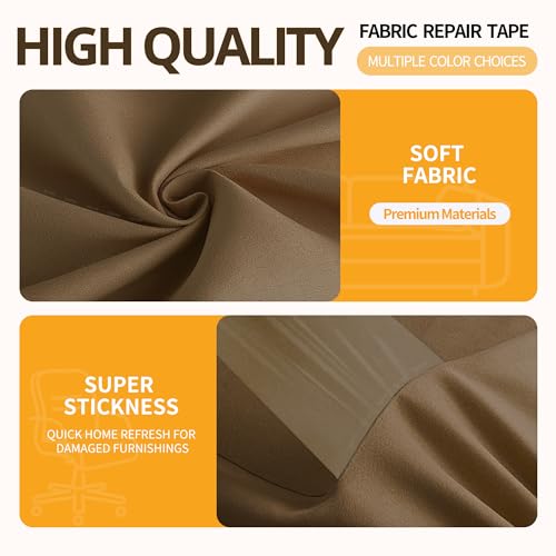 Fabric Repair Tape, 4"x79" Self-Adhesive Linen Repair Tape Patch Kit Brown - color: Brown, size: 4" x 79"