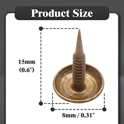 Piutouyar Bronze Upholstery Tacks, 100 Pcs, 8mm x 15mm - size: style2