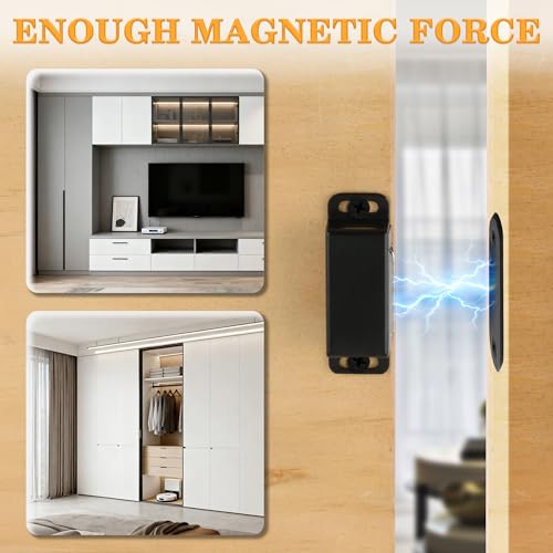 Alise Magnetic Cabinet Latch Cabinet Door Catch Clasps Black,4Pcs - color: Black, size: 1-Small Size