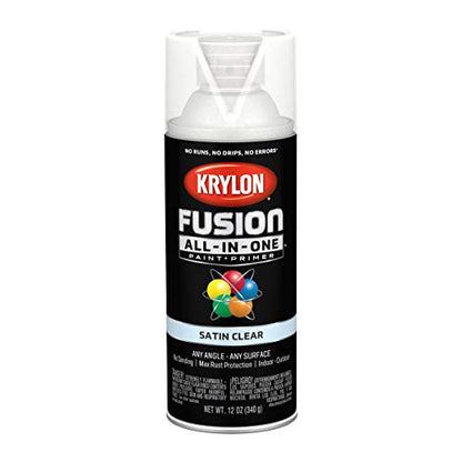 Krylon Fusion All-In-One Satin Spray Paint & Primer, Clear - 1 Each - color: Clear, size: 12 Ounce (Pack of 1), style: Satin