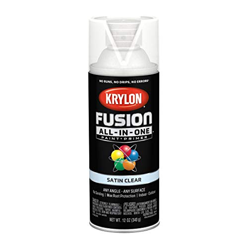 Krylon Fusion All-In-One Satin Spray Paint & Primer, Clear - 1 Each - color: Clear, size: 12 Ounce (Pack of 1), style: Satin
