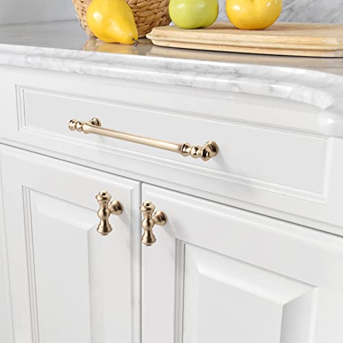 Amerdeco 10 Pack Brushed Brass Cabinet Pulls 7.5" - color: Brushed Brass, size: 7.5" hole center