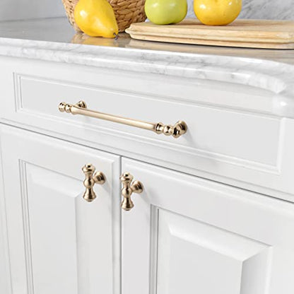Amerdeco 10 Pack Brushed Brass Cabinet Pulls 7.5" - color: Brushed Brass, size: 7.5" hole center