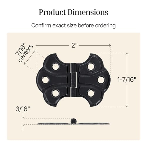 Oil Rubbed Bronze Butterfly Hinges - 2" x 1-7/16" - Pack of 2 - Surface Mount Hinges for Cabinet Doors and Boxes - UA-262-HOB (1) - color: Oil Rubbed Bronze