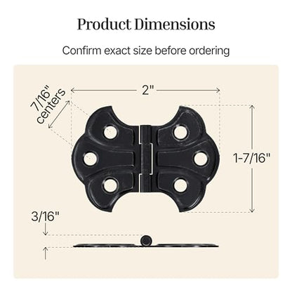 Oil Rubbed Bronze Butterfly Hinges - 2" x 1-7/16" - Pack of 2 - Surface Mount Hinges for Cabinet Doors and Boxes - UA-262-HOB (1) - color: Oil Rubbed Bronze