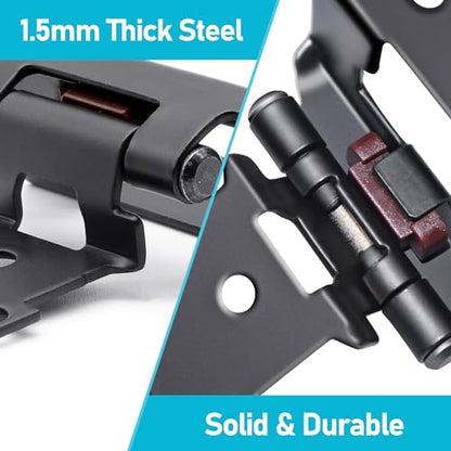 1/2 inch Overlay Kitchen Cabinet Hinges Black, 30 Pack 15 Pairs