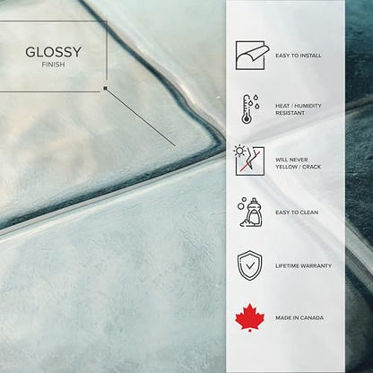 Smart Tiles Peel and stick backsplash, Zellige Teal Green, 9"x9" - color: Teal Green