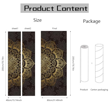 arricraft 2 Pcs Self-Adhesive Door Stickers, 31.5"x78.7" Mandala Pattern Door Murals Stickers Floral PVC Removable Wallpaper Decoration for Bedrooms Living Room - style: Mandala