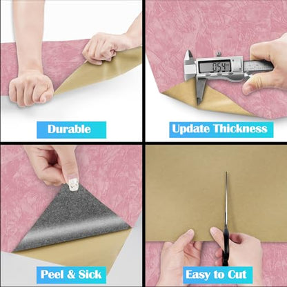 ReWallpaper Blush Pink Velvet Wallpaper Peel and Stick Soft Luxury Velvet Fabric Wallpaper Self-Adhesive Textured Pink Contact Paper for Cabinets Dresser Liner Vanity Shelf Easy to Apply 17.5inX6.5ft - color: Pink Velvet, size: 17.5in x 6.5ft