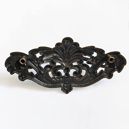 4-Pack 3" C-C Vintage Style Bail Dark Antique Bronze Drawer Pull Cabinet Handle Dresser Pulls Kitchen Hardware 76 mm Centers (4)